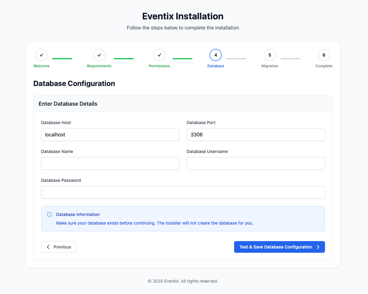 Eventix install Configuration
