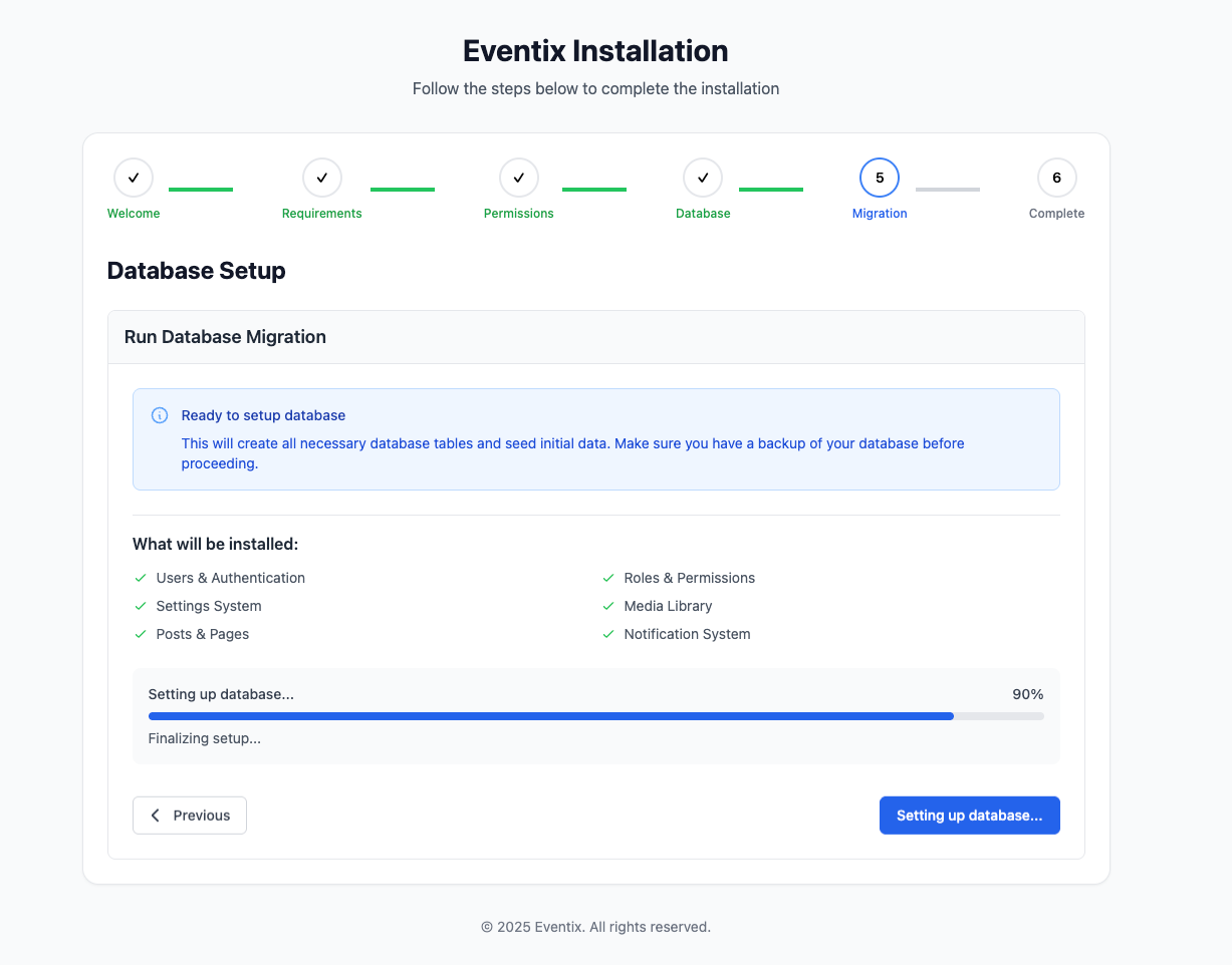 Eventix Database Migration